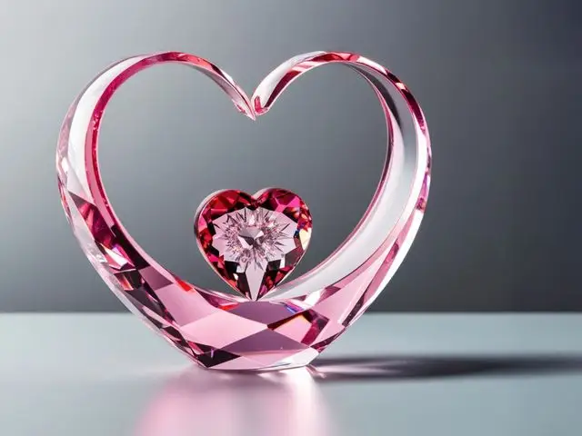 Herzförmiger Kristall einer Kristallbestattung